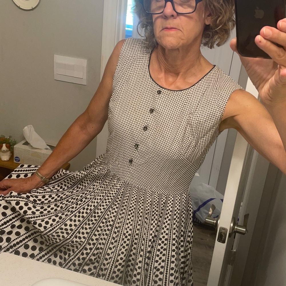 Vintage Handmade Cotton Polka Dot Dress size 6 or Small